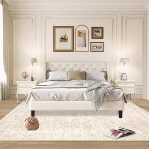 Beige Vintage Area Rug – Soft 8x10 Foundation for a Healing Room