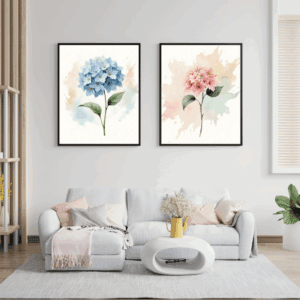 14 Hydrangea Botanical Prints – Chateaucore Wall Art Set (Digital Download)
