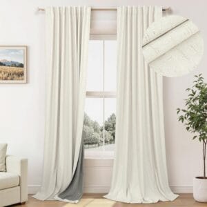 Natural Linen Blackout Curtains – Soft Light-Filtering Panels for Healing Room Serenity