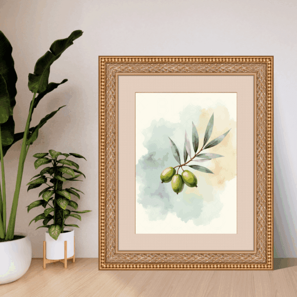 15 Olive Branch Botanical Prints – Chateaucore Wall Art Set (Digital Download)