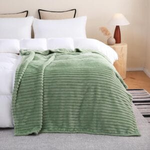 Sage Green Throw Blanket – Soft Microfiber Accent for Healing Room Style