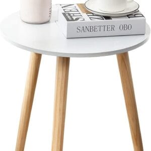 White Round Side Table – Guest-Friendly, Compact & Effortlessly Styled