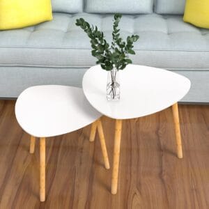White Bamboo Nesting Tables – Modern, Minimal & Multi-Purpose